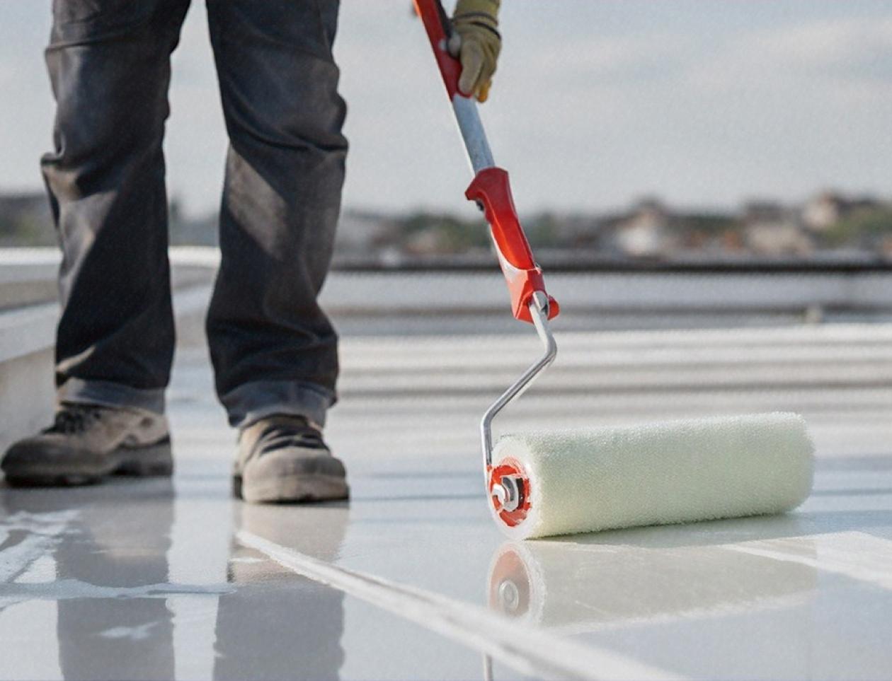 εφαρμογή μόνωσης ταράτσας με ρολό